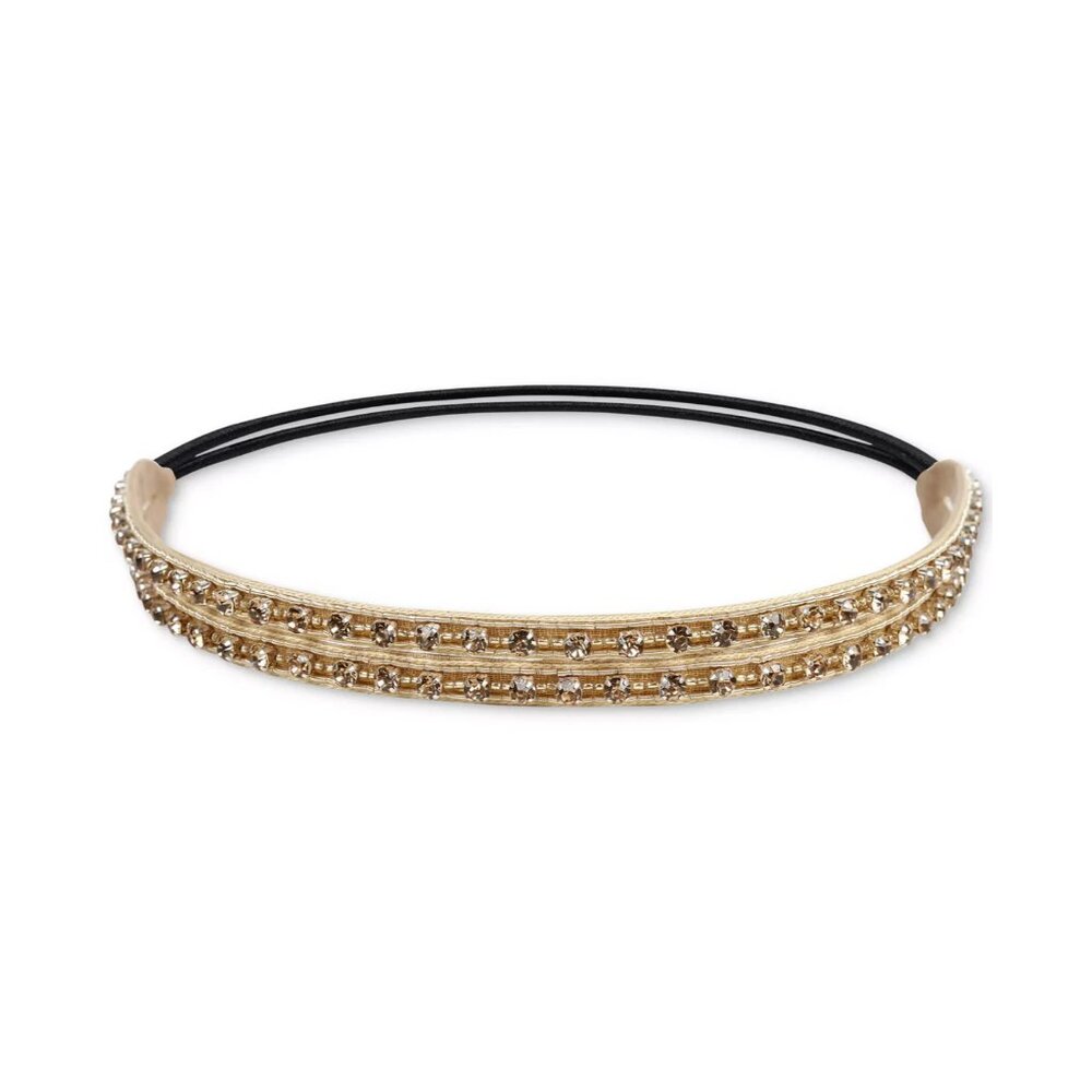 Deepa Gold-Tone Crystal, Bead & Braided Stretch Headband